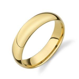 Smooth Stainless Steel Couple Rings Gold